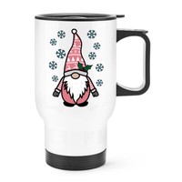 Gonk Gnome Pink Festliche Weihnachten Reise Becher Tasse Mit Griff