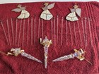 Lillian Vernon Clear Glass Icicle Ornaments 22 #5962 3 #3088 3 Gold Capiz Angels