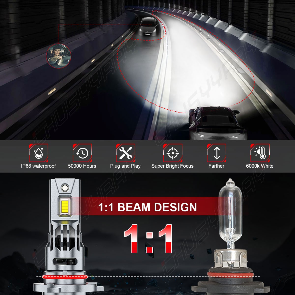 Mercedes-Benz SLR McLaren 2005-2009 Left, right Headlight bulbs Pair