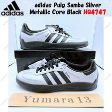 adidas Puig Samba Silver Metallic Core Black HQ4747 Men's Size