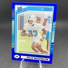 2024 Panini Donruss - Rated Rookie Malik Washington Press Proof Blue #397 (RC)