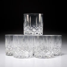 Vintage Galway Cut Crystal Longford Lowball Whiskey Rocks Glass Lot of 6