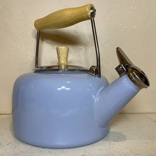 SVEN Smalto su Acciaio Fischietto Teakettle Manico Legno Naturale, 1,4 qt Blu Ghiacciaio