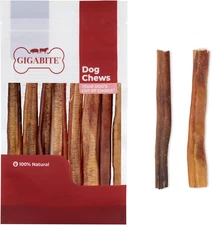 GigaBite 6 Inch Natural Odor Bully Sticks Treats (10 Pack) All Natural, Free ...