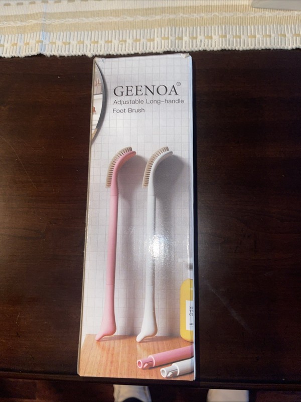GEENOA 3 Length Handle Foot Brush Adjustable Scrubber for Wet or Dry * Unused