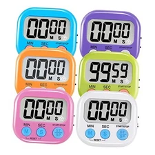 6 Pack Multi-Function Electronic Timer - Magnetic Digital Timers Big LCD 
