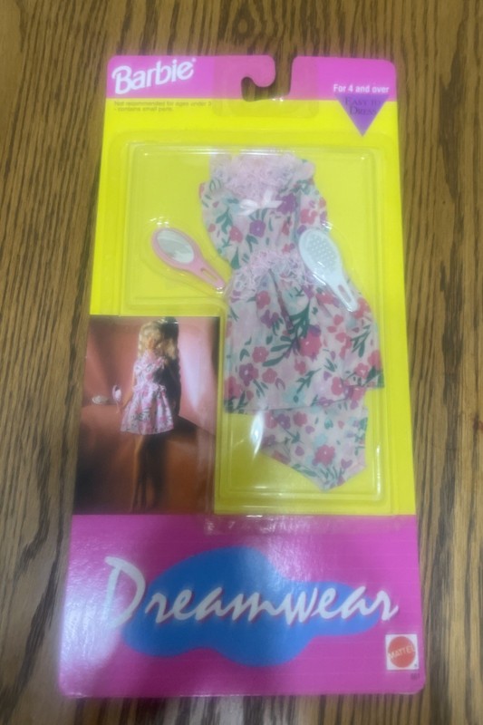NIP Vintage 1992 Mattel Barbie Dreamwear Dream Wear #861 Floral Nightie Panties