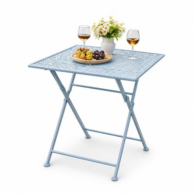 Gartentisch Solea Blau Metalltisch nostalgisch HTI-Living