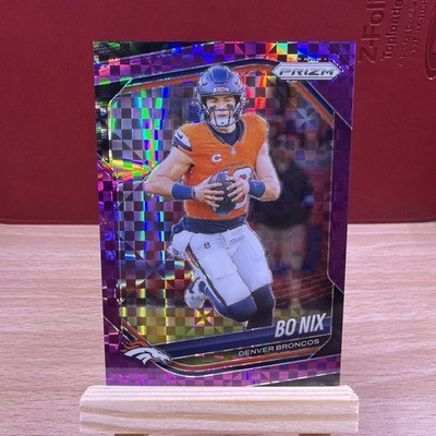 2025 Panini Prizm - Bo Nix Purple Power JERSEY MATCH 10/49 Denver Broncos 🔥 