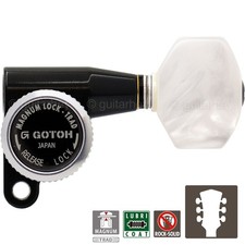 NEW Gotoh SG360-P7 MGT Locking Tuners L3 R3 WHITE PEARLOID Buttons 3x3 - BLACK