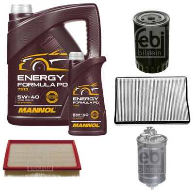 FEBI BILSTEIN Inspektionspaket 6L MANNOL Energy Formula PD 5W-40 für VW Passat