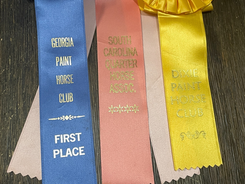 Lot 10 horse show ribbons rosettes crafts Race Watch Party Decor GA SC Clubs - 第 7/12 張圖片