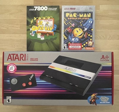 Atari 7800 Jr. Pac-Man CIB Rare OOP plus Pac Man Double Feature & 7800+ Console