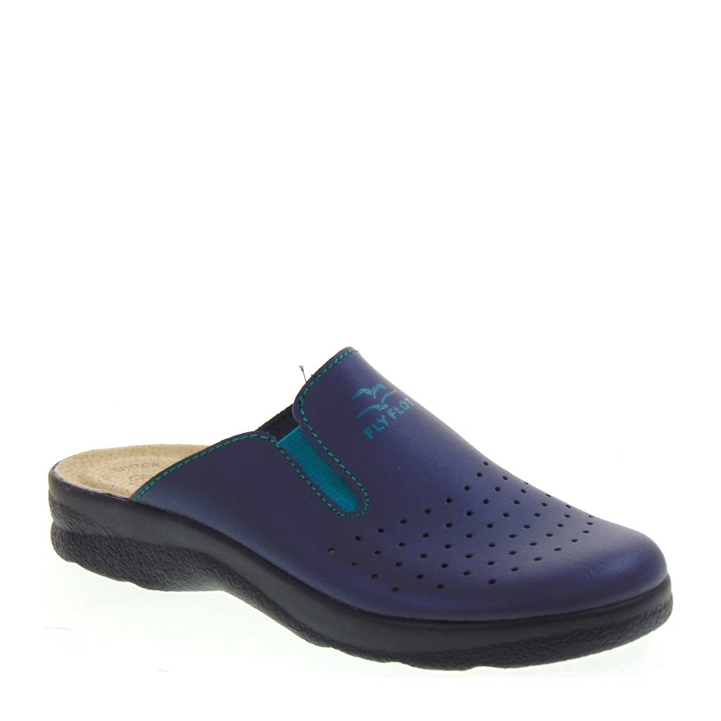 Fly Flot | Full Slipper Woman, Pantofole Donna con Bordo in Ecopelliccia, Tomaia in Morbida Microfibra e Peluche, Sottopiede in Peluche, Blu, 39