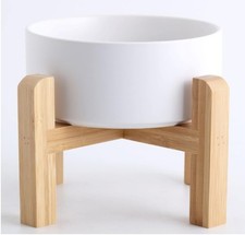 Petygooing White Elevated/Raised Ceramic Dog Bowl for Small Pets, Dog Food Water