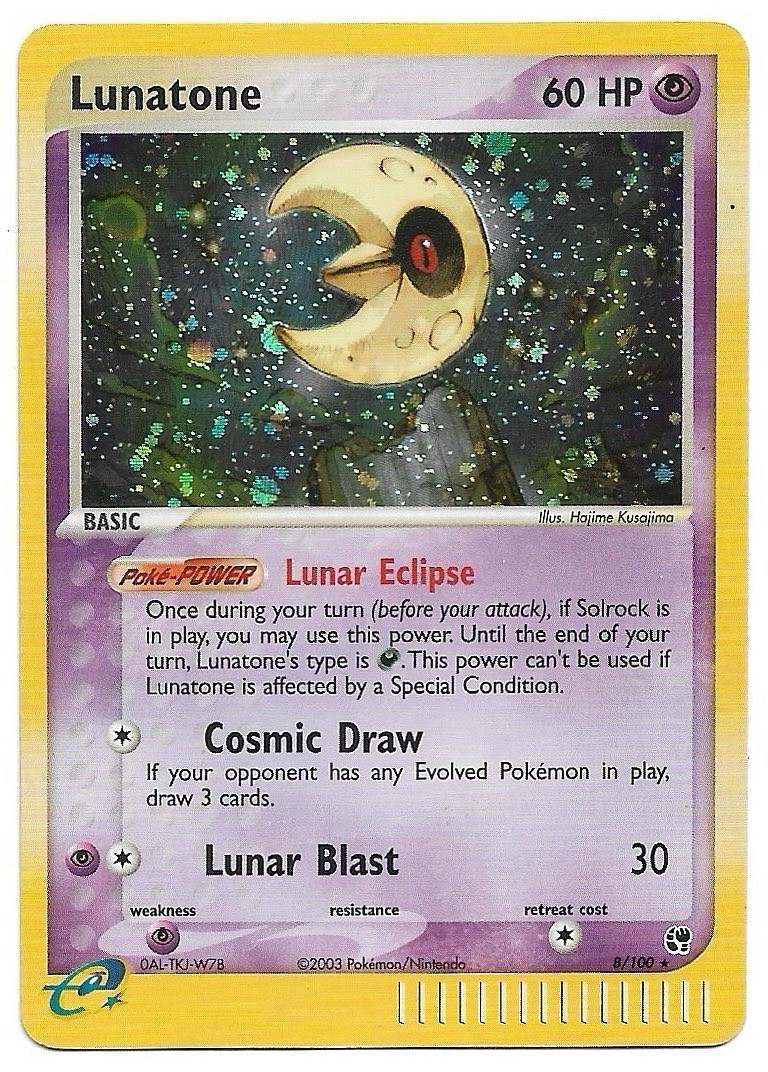 2003 POKEMON EX SANDSTORM #8 LUNATONE HOLO