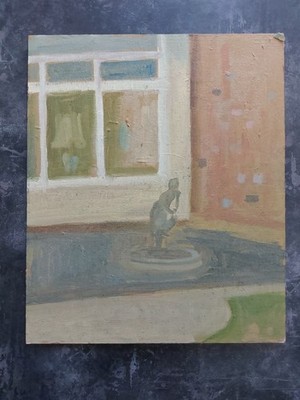 Brunnen Studie - Öl auf Karton - Elizabeth Purkis (20. Jahrhundert Englisch)