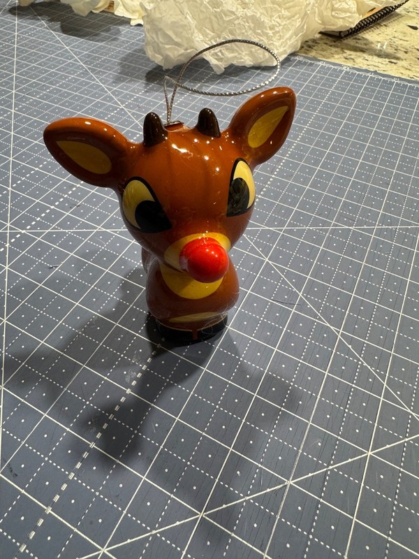 CUTE! CHARACTER ARTS RUDOLPH RED NOSED REINDEER CHRISTMAS ORNAMENT