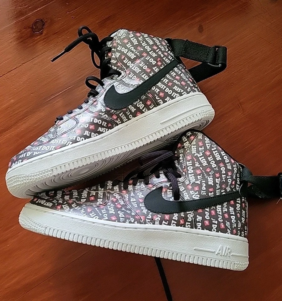 Mujer Nike Air Force 1 Alto Just Do It Muestra Talla 7 ¡¡¡Raro!!! Vnds Foto 2 de 4
