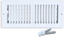 set of 4 Ceiling Vent Register 12x4 | Steel 2-Way Adjustable Air SupplyDiffuse