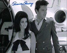 Priscilla Presley Autographed Black & White Elvis & Priscilla 8x10 Photo