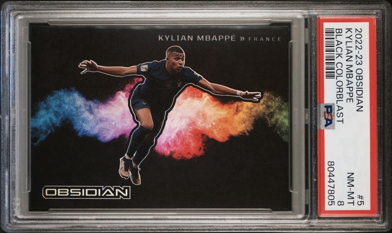 Kylian Mbappe - 2022-23 Panini Obsidian Soccer Black Colorblast FIFA France