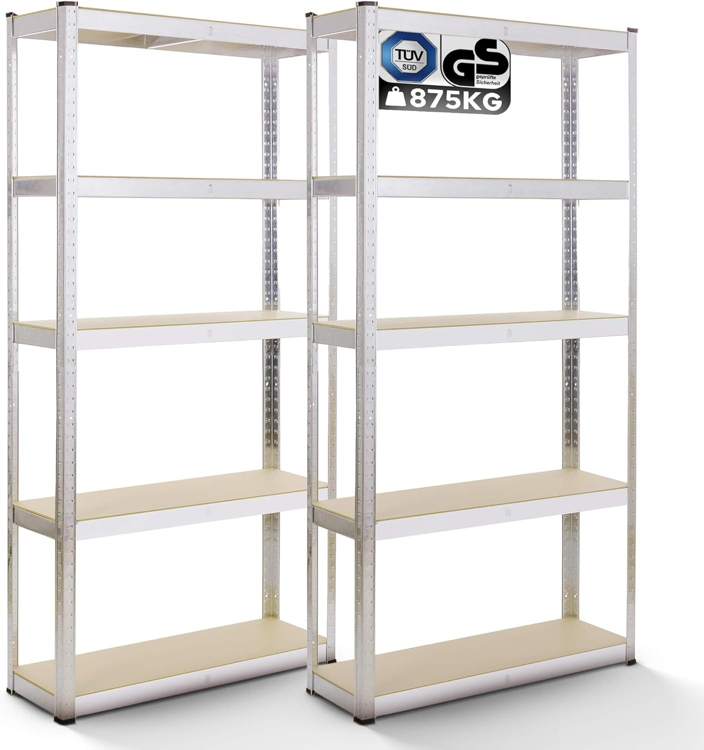 Étagère charge lourde pour atelier et buanderie : lot de 2 modules de rangement robustes 180x90x40cm