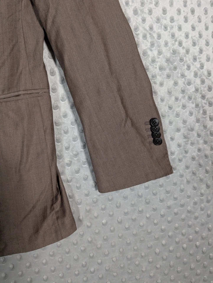 Traje Suitsupply Para Hombre 38 Habana Delgado Doble Pecho Lana Seda Rayas Espiga Foto 2 de 4