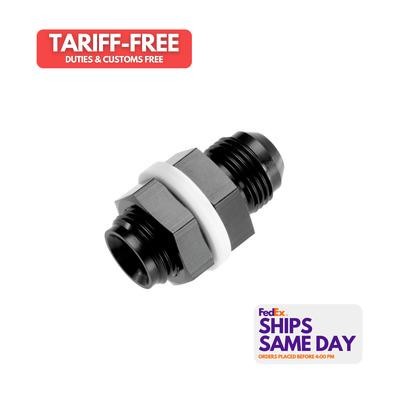 Redhorse 2532077, One 8An Bulkhead Adapter Black Male Male Black Aluminum Perfor