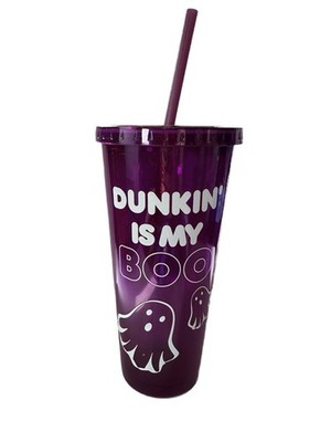 Dunkin Halloween Tumbler 24oz  Dunkin  Is My Boo  Ghost Cold  Cup w/ Lid & Straw