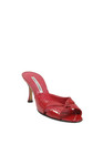 Manolo Blahnik Womens Leather Bow Tie Mule Heels Red Size 6 — photo 1
