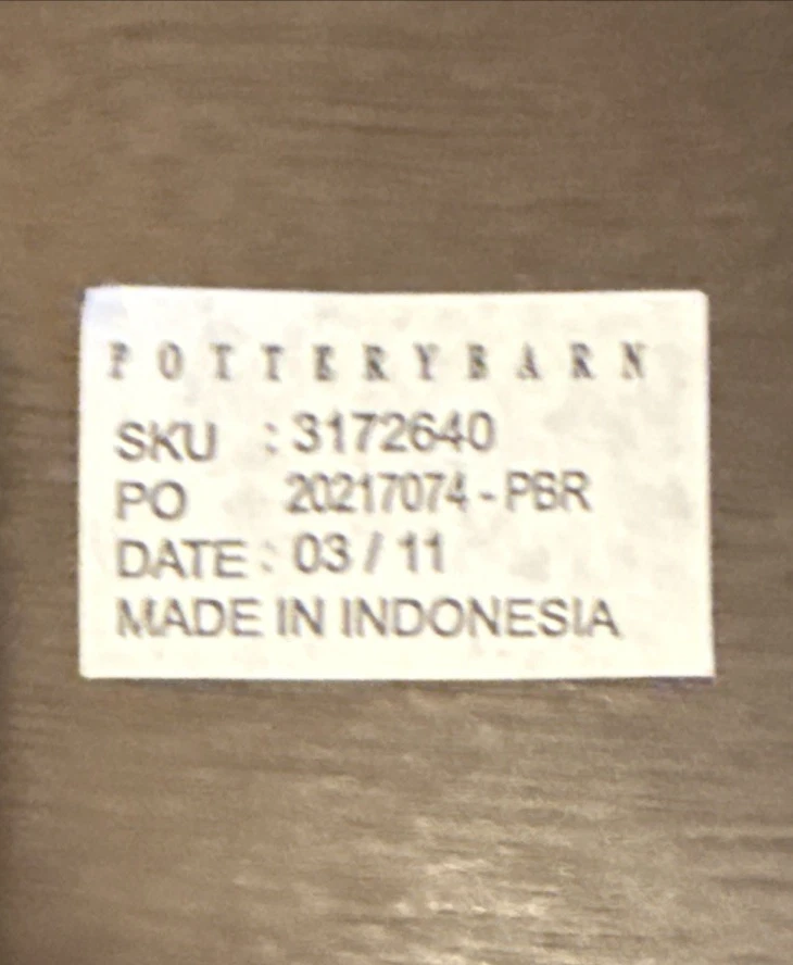 Pottery Barn Grande 20" Lazy Susan Madera Teñida Marrón con Agujero para Paraguas de 2" Foto 4 de 4