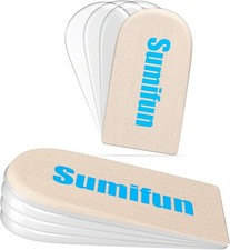 Sumifun Heel Lift, 4-Layer 1 Inch Gel Shoe Lifts for Women Uneven Legs, Beige