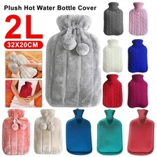 Soft Plush Cover Rubber Heat Bag Hand Feet Warmer Safe for 2L Hot Water Bottle