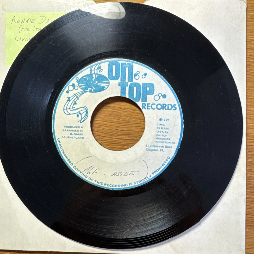 RONNIE DAVIS Living In The Ghetto Paradise ON TOP RECORDS JA Blank EX- - Image 2 of 4
