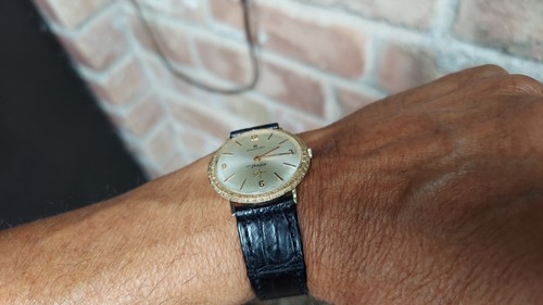 Rare Vintage Hamilton 14k Solid Gold Thinline Mens Wristwatch - Picture 14 of 14