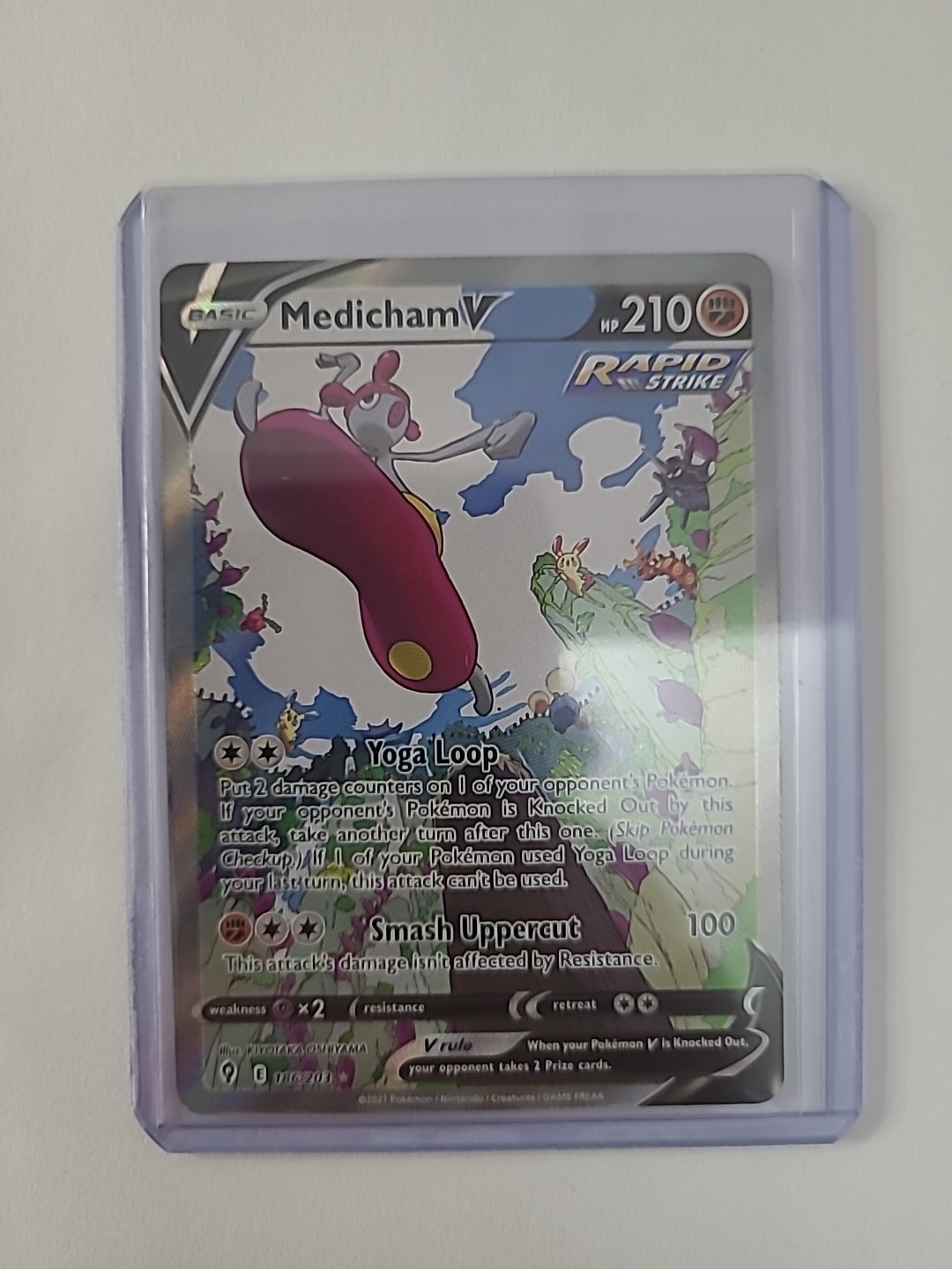Pokémon TCG Medicham v Evolving Skies Holo Ultra Rare Card 186/203 NM Condition
