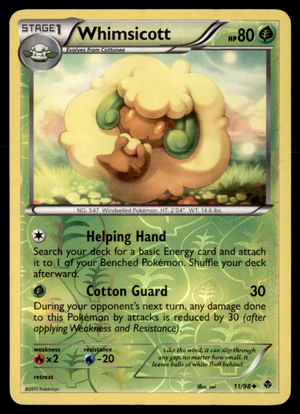 Whimsicott 11/98 Emerging Powers 2011 sui Reverse Holo LP