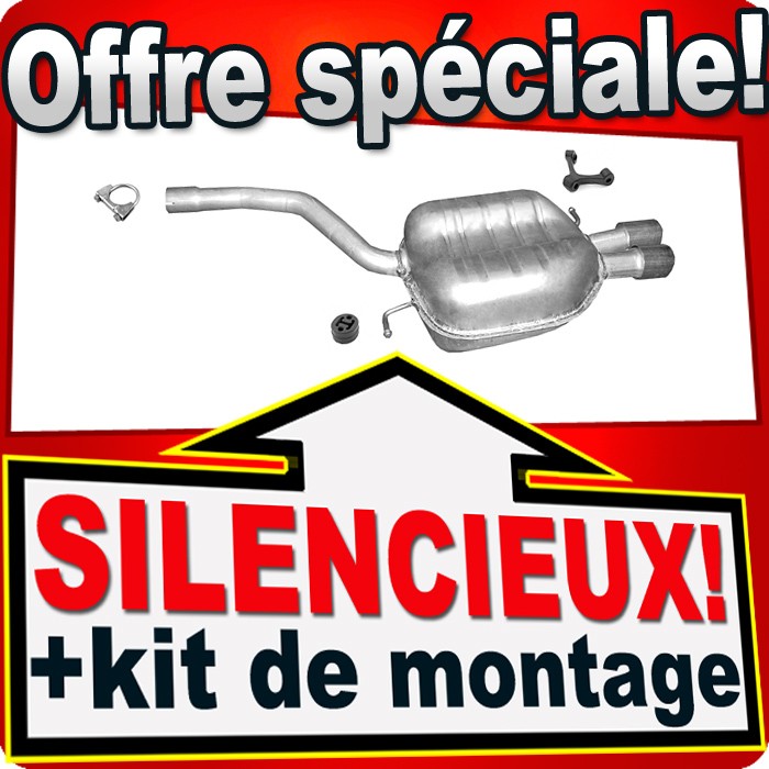 Silencieux arrière Passat V 2.0 TFSi 200CH pot d'échappement en acier