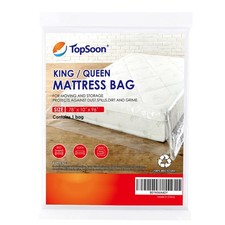 TopSoon Clear Plastic Mattress Bag - Moving King/Queen, 1 Pack, 1.5mil, White