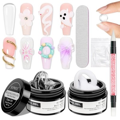 3D Nail Art Solid Builder Gel Clear White Sculpture Gel Gel Constructor Uñas Kit