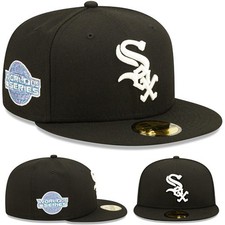 Gorra New Era Chicago White Sox negra ajustada MLB 2005 Serie Mundial lavanda U/V