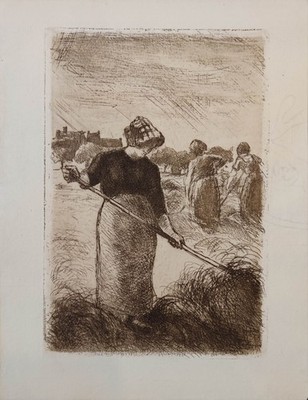 Camille Pissarro - Les Faneuses . 1890.  Radierung / Delteil 94