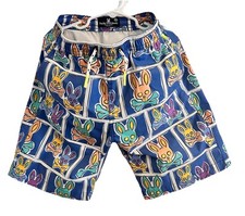 Psycho Bunny Boys Swim Trunks Board Short All-Over Bunny Print Size 10-12