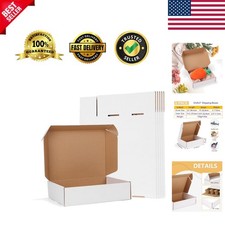 6 Pack 12x9x3 Shipping Boxes, White Corrugated Cardboard Boxes for Packaging ...