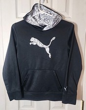 Puma Long Sleeve Black Pullover Hoodie Boys Size Medium 10-12