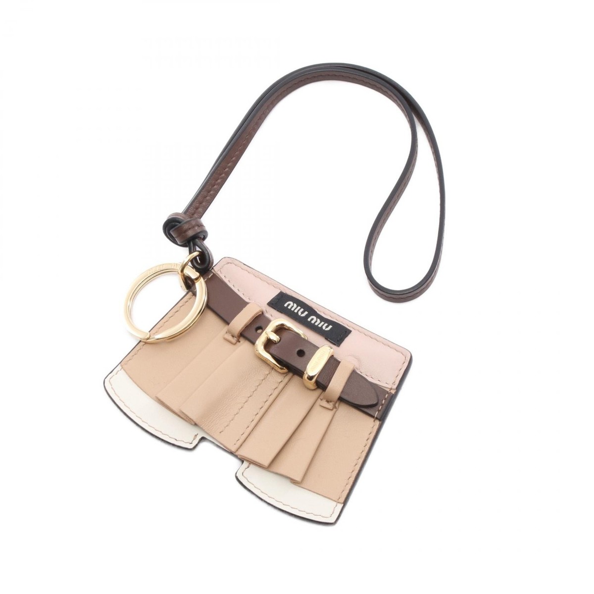 Miu Miu trick key ring 5TL5312CUKF0065 leather Beige Brown