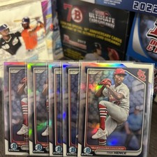 2024 Bowman Chrome Prospects Tink Hence Silver Refractor Lot Of 5