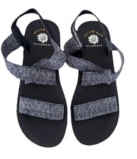 Yellow Box Bunkie Strappy Sandals Women s Size 9 Heathered Navy Wedge Platforms