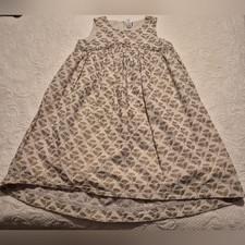 Tea Collection girls size 10 gold metallic print dress Leaf Floral Boho Cotton